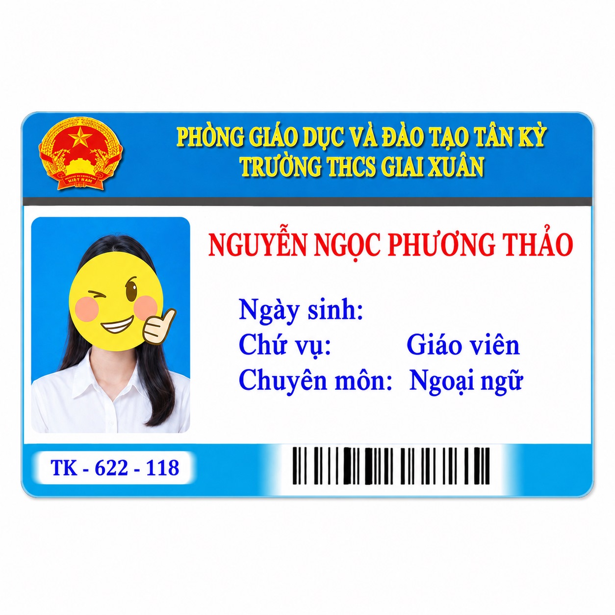 Thẻ giáo viên ngang theo yêu cầu Thẻ giáo viên ngang theo yêu cầu