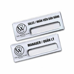 Thẻ tên thay tên màu bạc