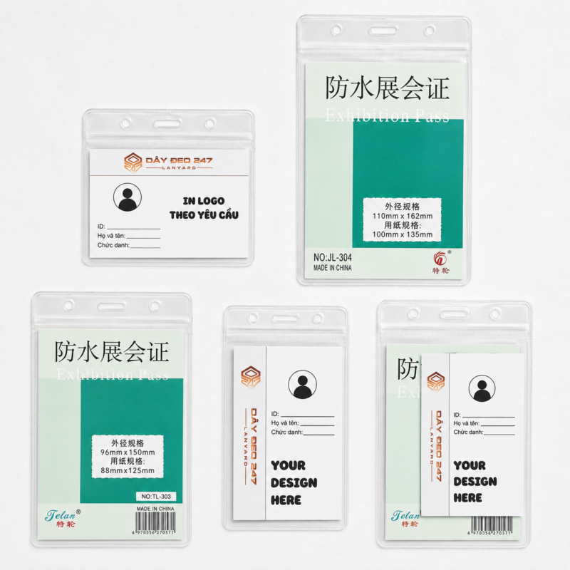Bao đựng thẻ nhựa nhiều kích thước