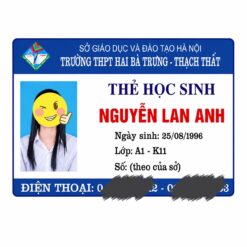 Mẫu thẻ đeo nhựa học sinh theo yêu cầu