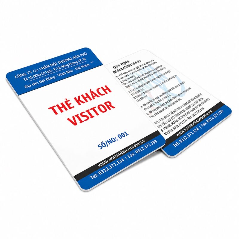 Mẫu thẻ nhựa visitor theo yêu cầu